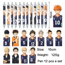 Haikyuu anime ballpoint pen ball pens(12pcs a set)