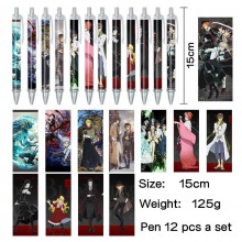 Bungo Stray Dogs anime ballpoint pen ball pens(12pcs a set)