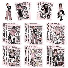 Black Pink Make A Face Puzzle Stickers set(8pcs a ...