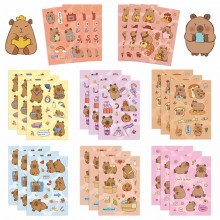 Capybara Rodent Make A Face Puzzle Stickers set(8pcs a set)