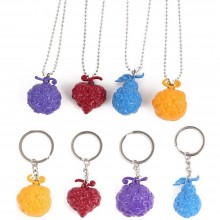 One Piece devil fruit anime key chain necklace