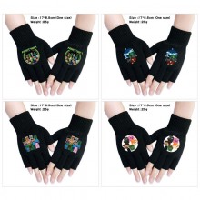 Minecraft game cotton half finger gloves a pair