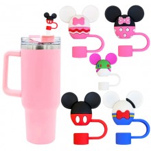 Mickey Minnie Mouse Silicone Straw Cover Sleeves D...