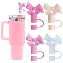 The Bow Silicone Straw Cover Sleeves Dust Plug