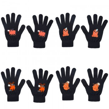 Chainsaw Man anime full finger knitted gloves