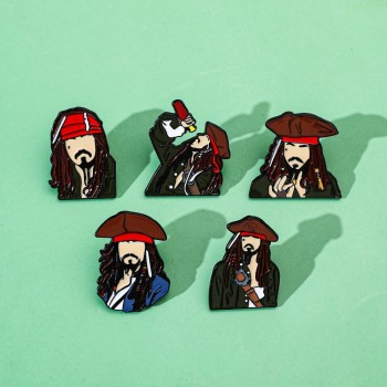 Pirates of the Caribbean Jack Sparrow alloy brooch pins