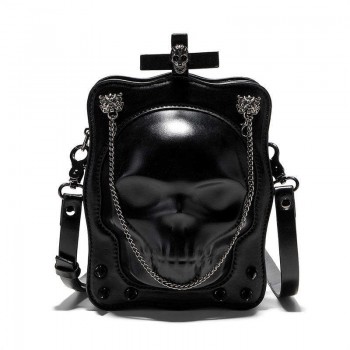 Halloween Theme Punk Rivet Skull Shape Shoulder bag