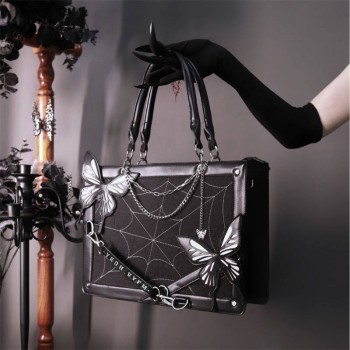 Y2K Labyrinth Butterfly Spider Web Letter Chain Handbags Transparent Ita Bag