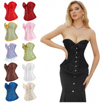 Women's Corset Sexy Elegant Jacquard Gothic Corsets Floral Embroidered Underwear