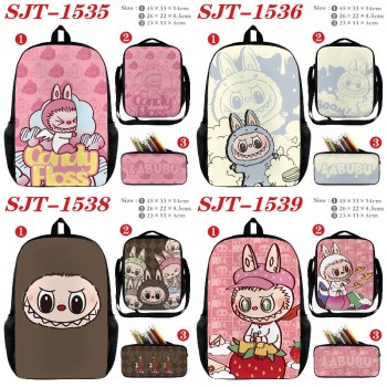 Labubu anime nylon backpack bag shoulder pencil case