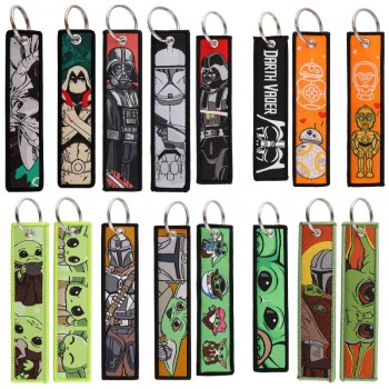 Star Wars Woven Label Anime Lanyard Key chain Tag