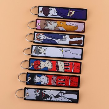 Slam Dunk Bungo Stray Dogs Woven Label Anime Lanyard Key chain Tag