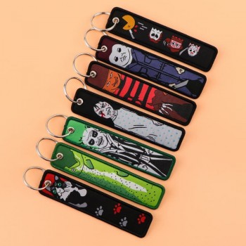 Chucky IT joker Woven Label Anime Lanyard Key chain Tag