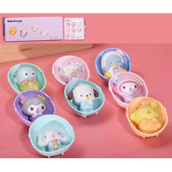 Sanrio Melody kitty Cinnamoroll Kuromi baby friends series figures(8pcs a set)