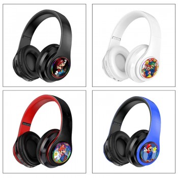 Super Mario anime wireless bluetooth stereo support card earphone headphones