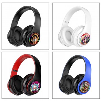 One Piece anime wireless bluetooth stereo support card earphone headphones