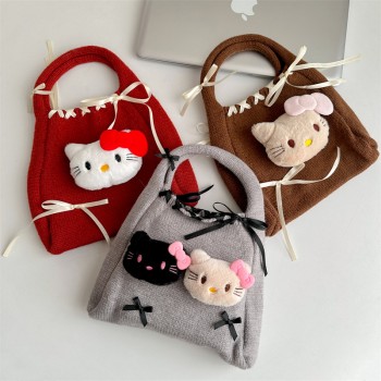 Sanrio Hello Kitty Cat knitted wool handbag