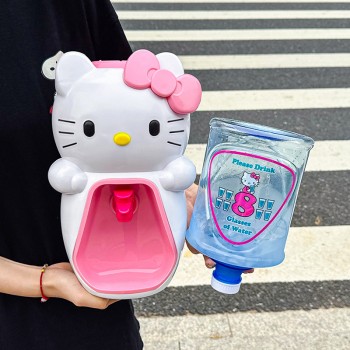 Hello Kitty anime children press mini water dispenser