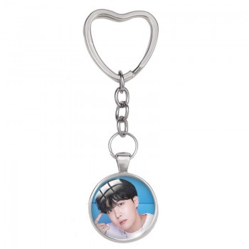 BTS BT21 star glass cabochon key chain