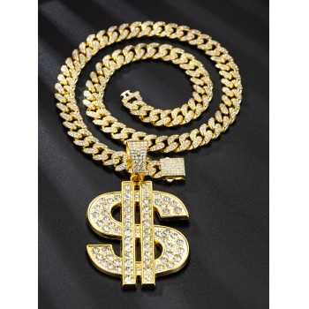 Fashion Hip Hop Dollar Pendant Necklace