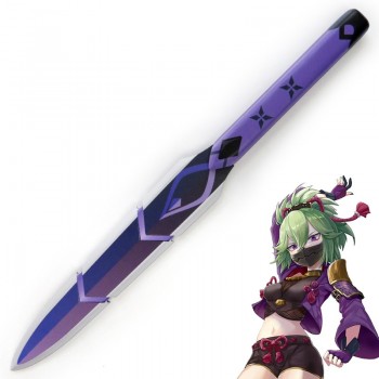 Genshin Impact Kuki Shinobu game cosplay weapon knife wooden swords 50cm