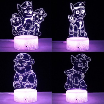 PAW Patrol Anime Acrylic Figure 3D Lamp USB Night Light