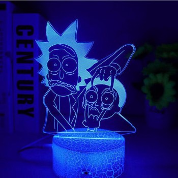 Rick and Morty Anime Acrylic Figure 3D Lamp USB Night Light