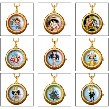 One Piece anime rotating necklace pocket watch