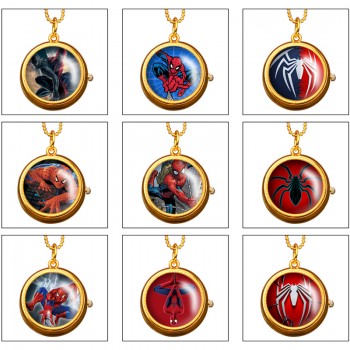 Spider-Man rotating necklace pocket watch