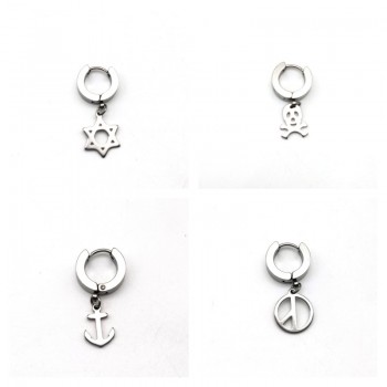 1PCS Punk Stainless Steel Hoop Earring