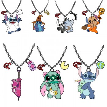 Stitch anime alloy necklace key chain keychains