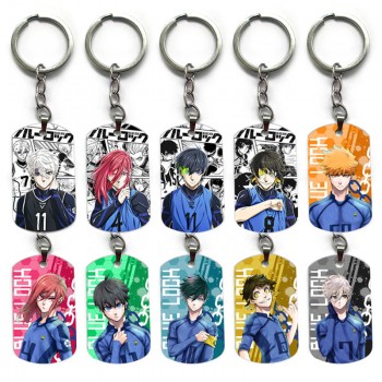 Blue Lock anime alloy two-sided pendant key chain keychains