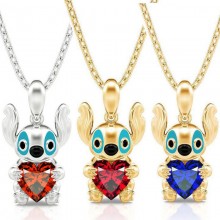 Stitch anime love heart pendant necklace