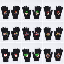 Super Mario anime full finger knitted gloves