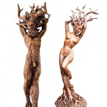 Couple Tree Root Forest Goddess Statue Resin Figure