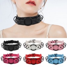 Goth Punk PU Leather Round Choker Collar Necklaces