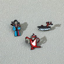 Mulan anime alloy brooch pins