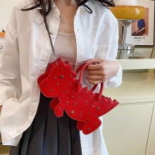 Dinosaur PU Leather Studs Purses for Women Girls C...