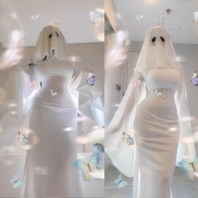 Halloween Ghost Girl Cosplay Cross Dressing Jumpsu...