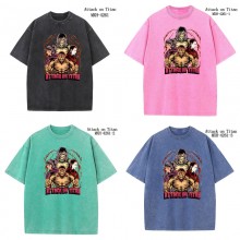 Attack on Titan anime short sleeve wash water worn...