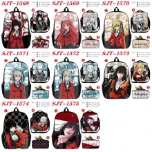 Kakegurui anime nylon backpack bag shoulder pencil...