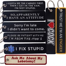 Quote Serises Woven Label Anime Lanyard Key chain ...