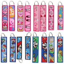 Kirby Woven Label Anime Lanyard Key chain Tag