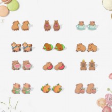 Capybara Rodent anime acrylic earrings a pair