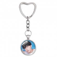 BTS BT21 star glass cabochon key chain