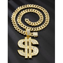 Fashion Hip Hop Dollar Pendant Necklace