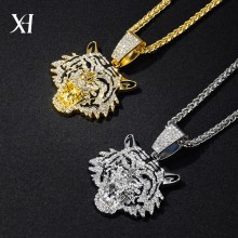 Hip Hop Tiger diamond pendant necklace