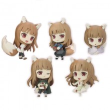 Spice and Wolf anime figures set(5pcs a set)