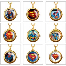 Super Man rotating necklace pocket watch