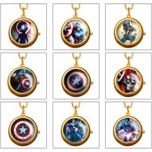 Captain America rotating necklace pocket watch